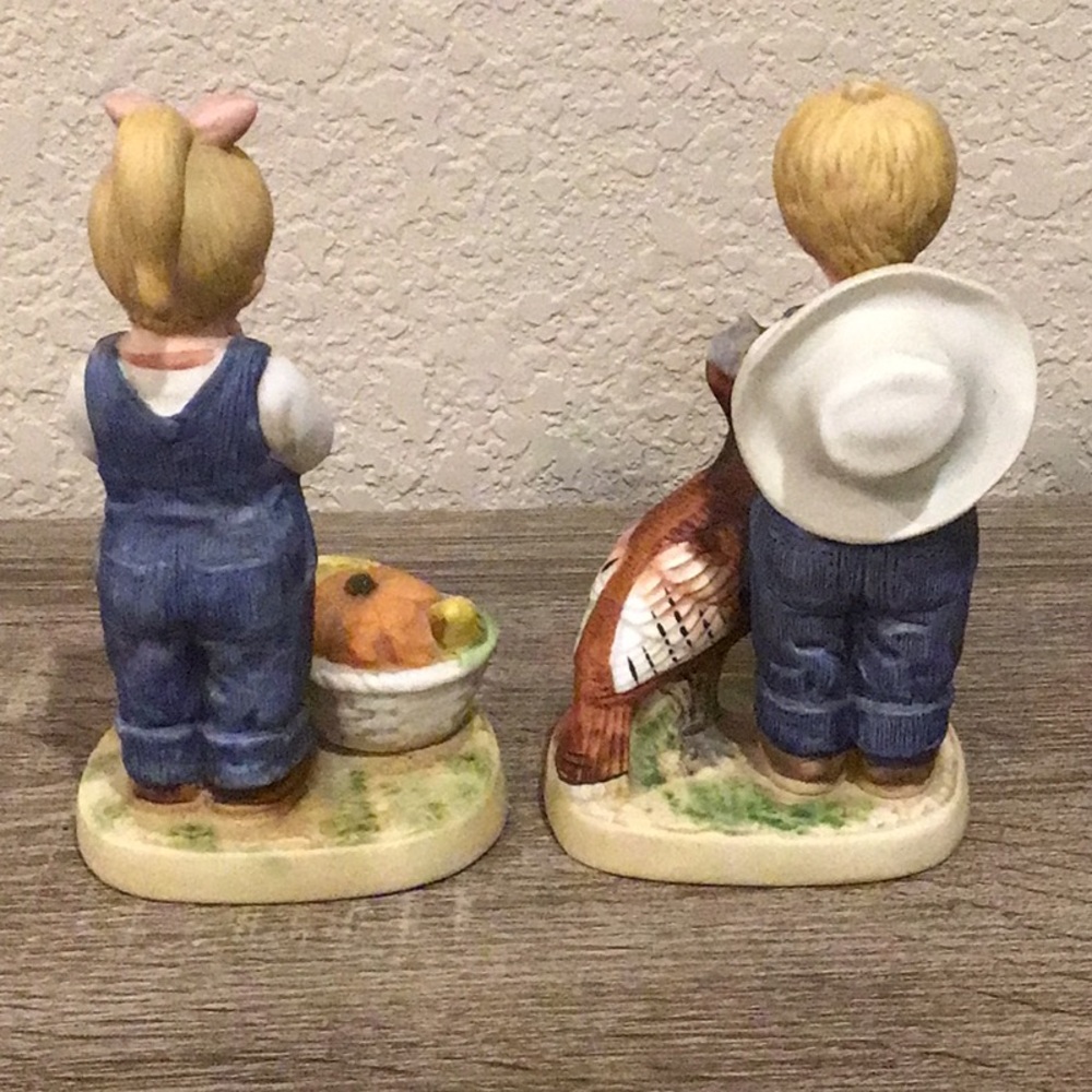 Pair of Vintage 1985 Homco Denim Days Figurines #1506 Praying - Picture 2 of 8
